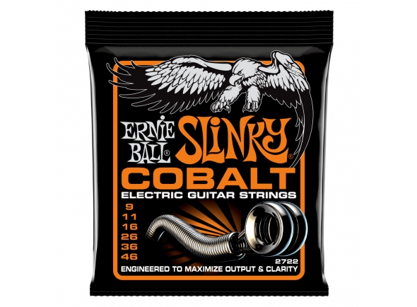 Jogo de cordas .009 Ernie Ball EB2722 9-46 Cobalt Hybrid Slinky 