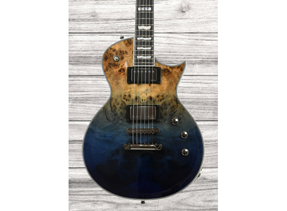 Guitarras ESP Eclipse Guitarra Elétrica/Guitarras de formato single cut ESP E-II Eclipse Burl Maple Blue Natural Fade
