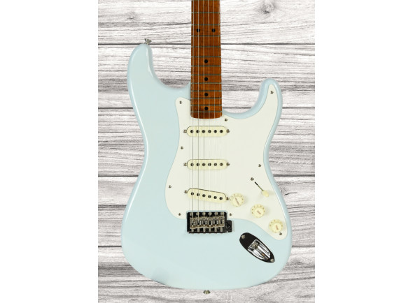 fender custom shop  Guitarra elétrica/guitarras formato ST Fender  2023 Limited Edition Roasted 50s DLX Closet Classic 1-Piece 4A Roasted Flame Maple Faded Aged Sonic Blue