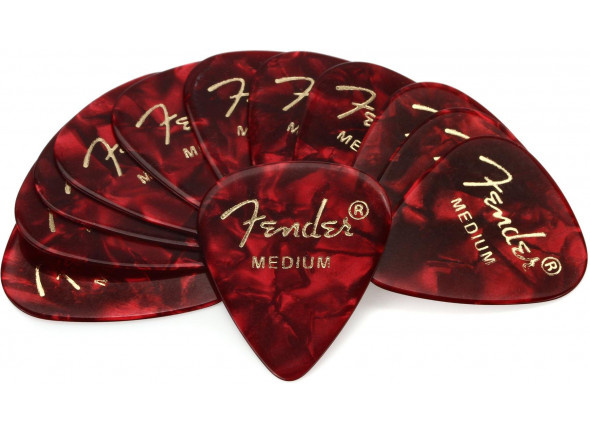 Pack Fender Palhetas para guitarra Fender 351 Red Moto Gross Med Vermelho 12 Pack 