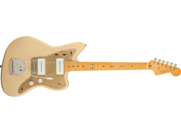 Guitarras Fender SQ 40th Outros formatos Fender SQ 40th Anni. Jazzmaster Vintage Edition Maple Fingerboard Gold Anodized Pickguard Satin Desert Sand