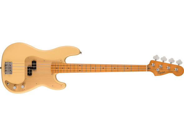 B-stock bajo de 4 cuerdas Fender SQ 40th Anni. Precision Bass Vintage Edition Maple Fingerboard Gold Anodized Pickguard Satin Vintage Blonde B-Stock