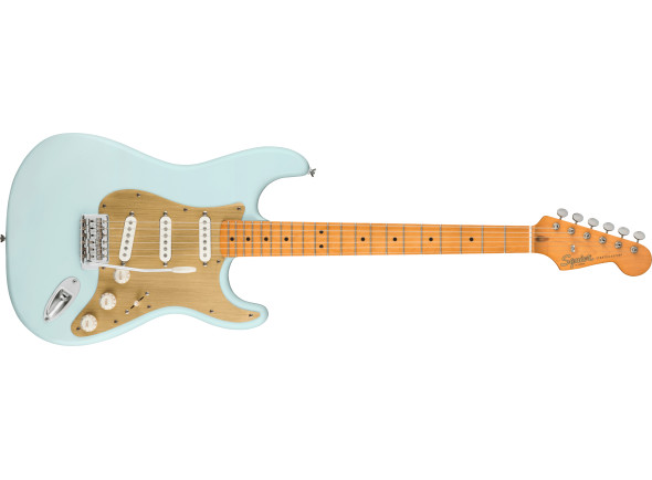 guitarras formato ST Fender   40th Anniversary Vintage Edition Maple Fingerboard Gold Anodized Pickguard Satin Sonic Blue