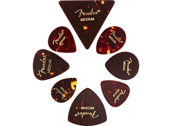 palhetas de guitarra Palhetas para guitarra Fender All Shapes Celluloid Medley Medium Tortoise Shell palhetas de guitarra Palhetas para guitarra Fender All Shapes Celluloid Medley Medium Tortoise Shell