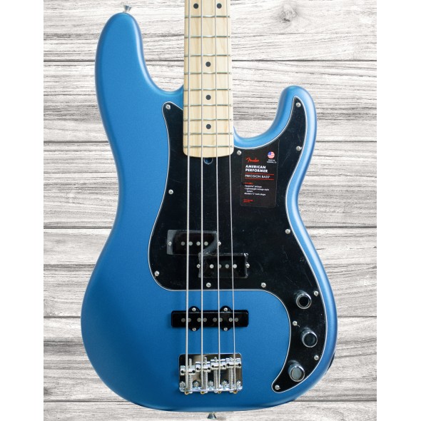 Fender American Performer Baixo de 4 Cordas Fender American Performer Precision Bass MN Satin Lake Placid Blue