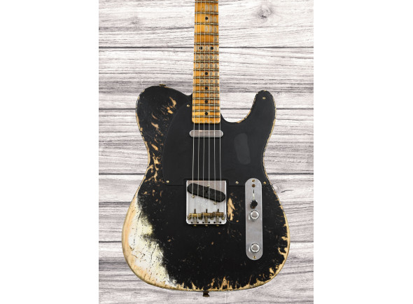 fender custom shop  Guitarra elétrica/guitarras en forma de T Fender Custom Shop 52 Telecaster Super Heavy Relic MN Aged Black