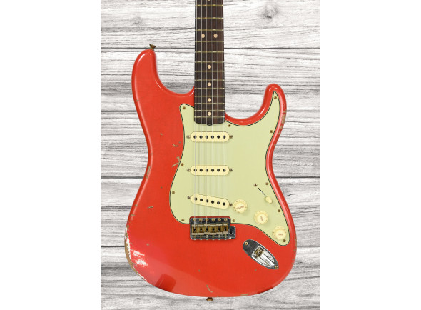 Fender Custom Shop  Guitarra elétrica/Guitarras formato ST Fender  Custom Shop 63 Stratocaster Heavy Relic Aged Fiesta Red