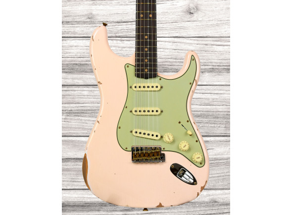 fender custom shop  Guitarra elétrica/Guitarras formato ST Fender  Custom Shop Limited Edition 63 Strat Relic Super Faded Aged Shell Pink