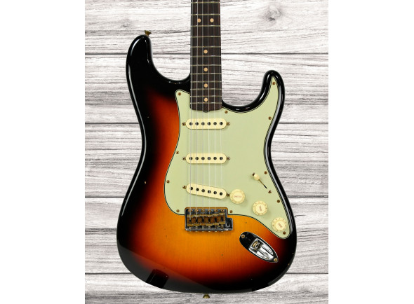 Fender Custom Shop Guitarra elétrica/guitarras formato ST Fender Custom Shop Limited Edition 63 Stratocaster Journeyman Bleached 3 Tone Sunburst Fender Custom Shop Guitarra elétrica/guitarras formato ST Fender Custom Shop Limited Edition 63 Stratocaster Journeyman Bleached 3 Tone Sunburst