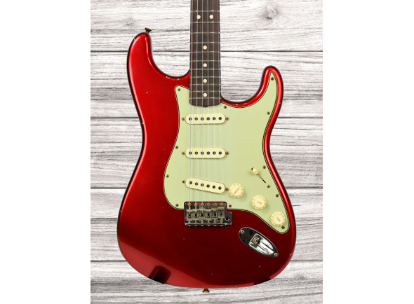 custom shop  Guitarra elétrica/Guitarras formato ST Fender Custom Shop Limited Edition 63 Stratocaster Journeyman Candy Apple Red