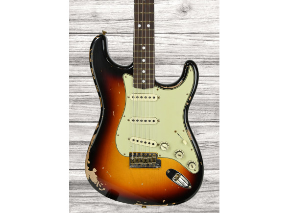 Fender Custom Shop  Guitarra elétrica/Guitarras formato ST Fender Custom Shop Michael Landau Signature 1968 Stratocaster Round-Laminated Rosewood Bleached 3-Color Sunburst