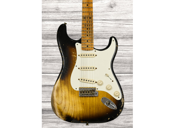 fender custom shop  Guitarra elétrica/guitarras formato ST Fender Custom Shop Stratocaster 1957 Heavy Relic Aged 2-Color Sunburst