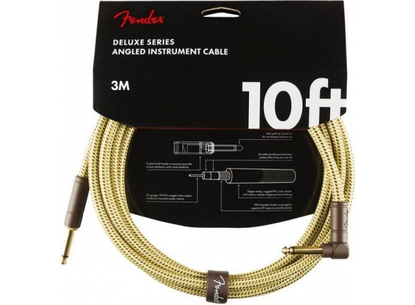 cabo jack 3 Cabo de instrumento/Cabo para Instrumento Fender Deluxe Instrument Cable, Straight/Angle Tweed Jack 3m cabo jack 3 Cabo de instrumento/Cabo para Instrumento Fender Deluxe Instrument Cable, Straight/Angle Tweed Jack 3m