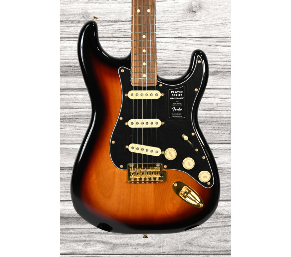  Guitarra elétrica/guitarras formato ST Fender  FSR Player Gold Hardware Pau Ferro FB 3-Tone Sunburst