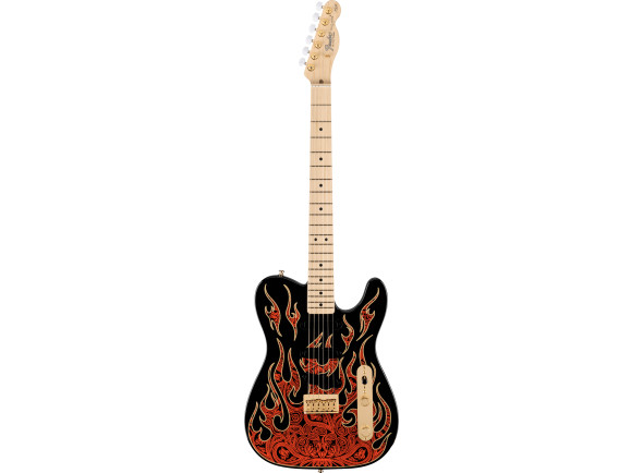  Guitarra elétrica/Guitarras formato T Fender  James Burton Maple Fingerboard Red Paisley Flames