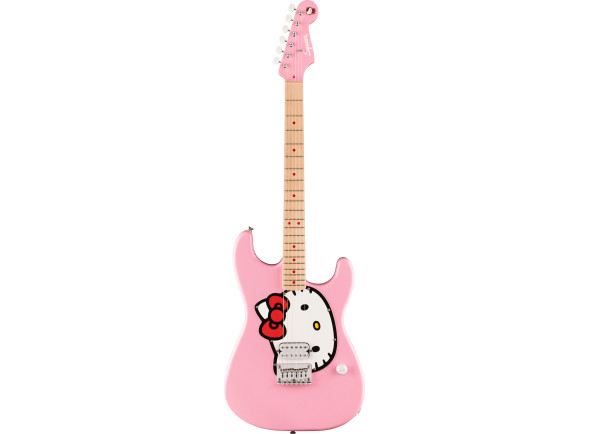  Guitarra elétrica/Guitarras formato ST Fender  Limited Edition Hello Kitty Stratocaster with Gig Bag Maple Fingerboard Pink