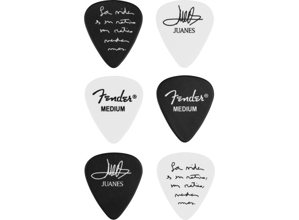 Pack Fender Conjunto de 6 palhetas para guitarra/Palhetas para guitarra Fender  Palhetas Serie Juanes 351 Celulose 6 Pack