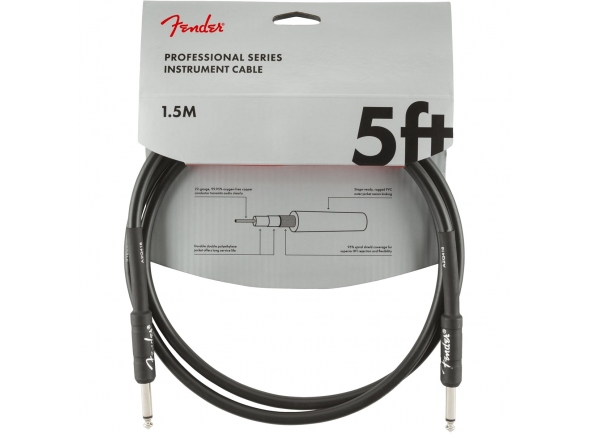 Cabo para Instrumento Fender Prof. Cable 1,5m Black