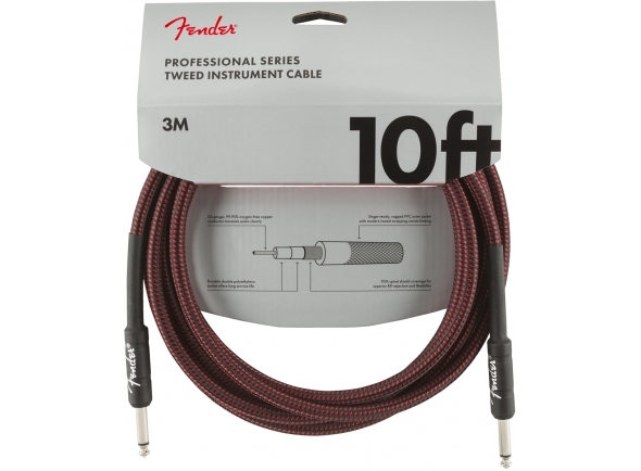 cabo jack 3 Cabo para Instrumento Fender Professional Series Red Tweed Jack 3m cabo jack 3 Cabo para Instrumento Fender Professional Series Red Tweed Jack 3m