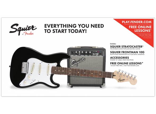 Guitarra tipo ST Fender Squier Strat Pack SS Black
Squier Stratocaster Black
Amplificador Squier Frontman 10G
“Fender Play” - aulas online gratuitas
Guitarra tipo ST Fender Squier Strat Pack SS Black
Squier Stratocaster Black
Amplificador Squier Frontman 10G
“Fender Play” - aulas online gratuitas