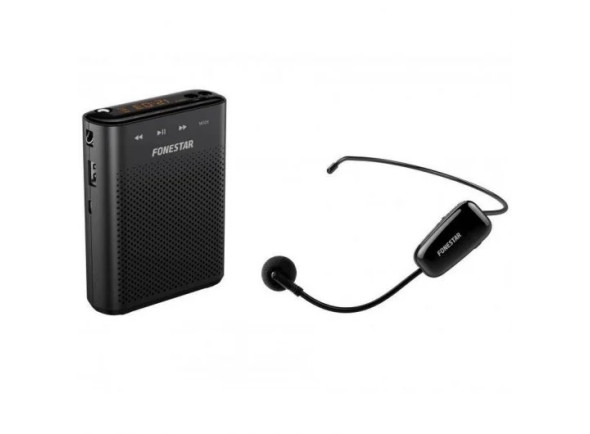 Micrófonos Inalámbricos Diadema Fonestar  Amplificador Portátil USB/MicroSD/MP3 Preto