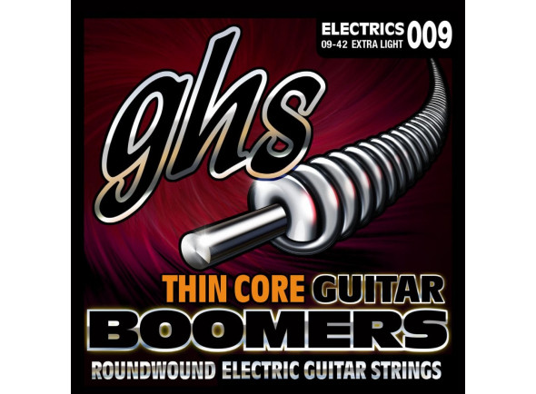 Jogo de cordas .009 GHS  Boomers Thin Core Nickel Plated 9-42 Extra Light 