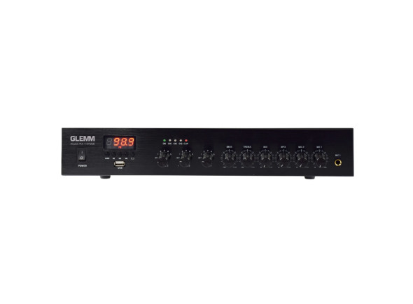 Amplificador/Amplificadores Glemm   Amplificador Audio 100V 480W FM/USB/MP3 – 3 Zonas