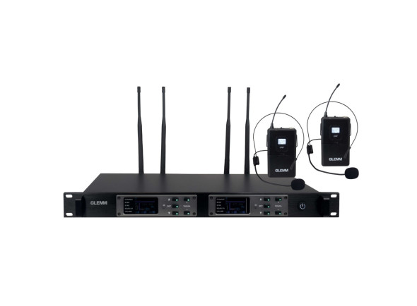Micrófonos Inalámbricos Diadema Glemm   Microfone Cabeça s/ Fios (2 unid) + Receptor UHF