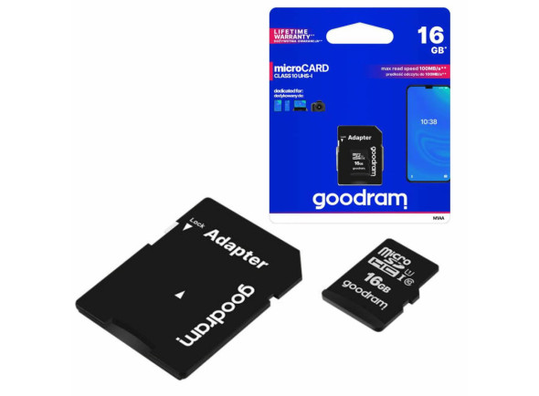 Cartão de memória/Diversos Good Ram  Cartão Memória Micro SD 16Gb Class10 Adaptador