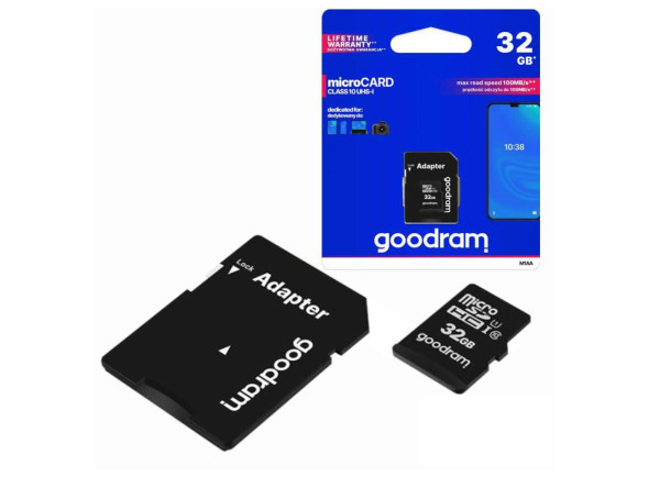 Cartão de memória/Diversos Good Ram  Cartão Micro Sd 32 Gb Goodram M1aa Cl10 Uhs-I + Adapt