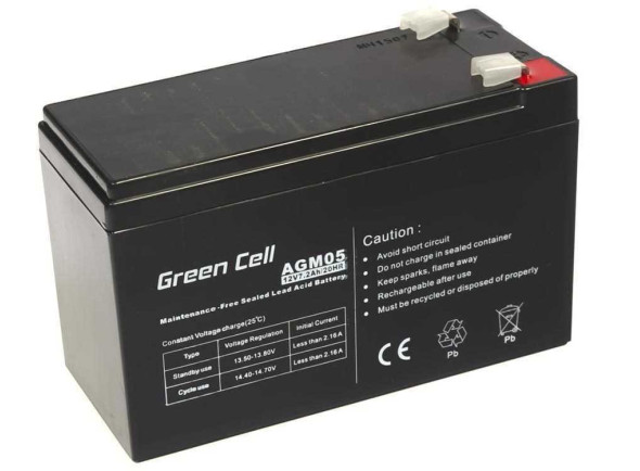  Bateria externa/Diversos Green Cell   Bateria Agm 12v 7,2ah