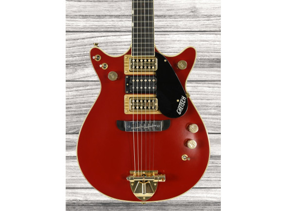 Guitarras Gretsch em stock Guitarras formato Double Cut Gretsch  G6131-MY-RB Limited Edition Malcolm Young Signature Jet Ebony Fingerboard Vintage Firebird Red