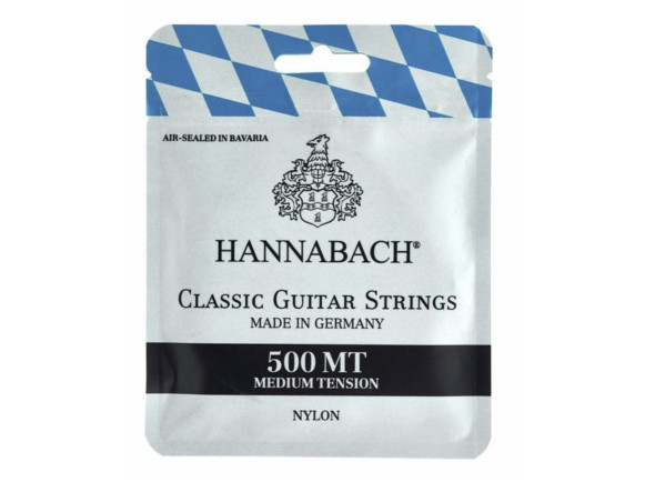 Cordas para Guitarra Clássica/Cordas para guitarra clássica Hannabach 500MT Medium Tension