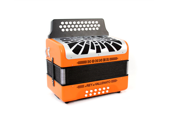 Concertina/Concertina Hohner  El Rey Del Vallenato ADG (Lá-Ré-Sol) Laranja/Cromado