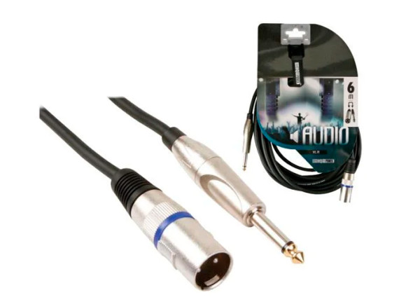 Cabos/Conectores jack de 6,3 mm (macho y hembra) HQ Power  Cabo Jack 6.35mm Macho Mono / Xlr Macho 1.5m