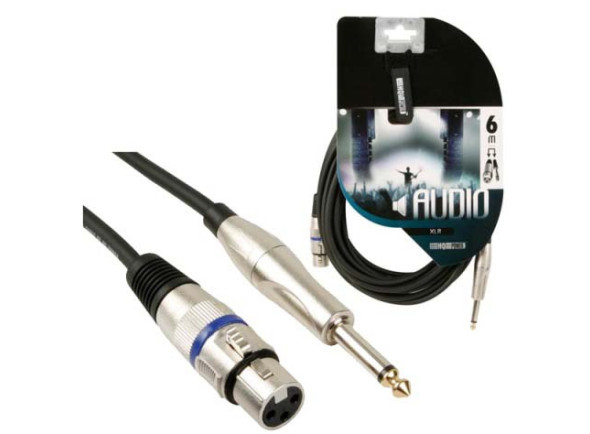 Fichas XLR de 3 polos (macho e fêmea) HQ Power  Cabo XLR 3p Fêmea / Jack 6.35mm Macho 6m Mn 