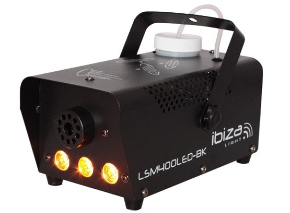 Máquinas de Fumo Ibiza 400W c/ 3 Leds 3W e Comando Preta LSM400LED-BK