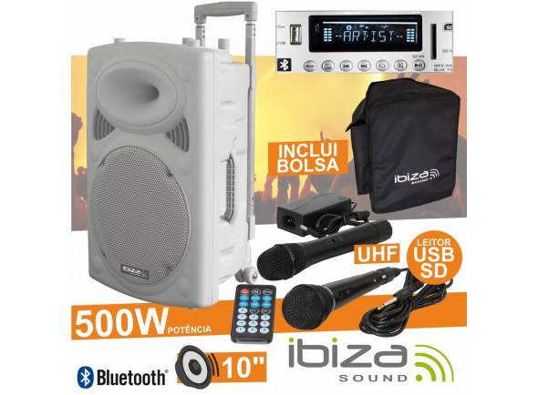 Colunas Amplificadas Ibiza PORT10UHF-BT WHITE
Coluna Amplificada 10" 250Wrms/500Wmáx
Leitor Multimédia USB / SD / REC e Bluetooth
2 Microfones UHF 863MHz (1 s/fios), comando
Colunas Amplificadas Ibiza PORT10UHF-BT WHITE
Coluna Amplificada 10" 250Wrms/500Wmáx
Leitor Multimédia USB / SD / REC e Bluetooth
2 Microfones UHF 863MHz (1 s/fios), comando
