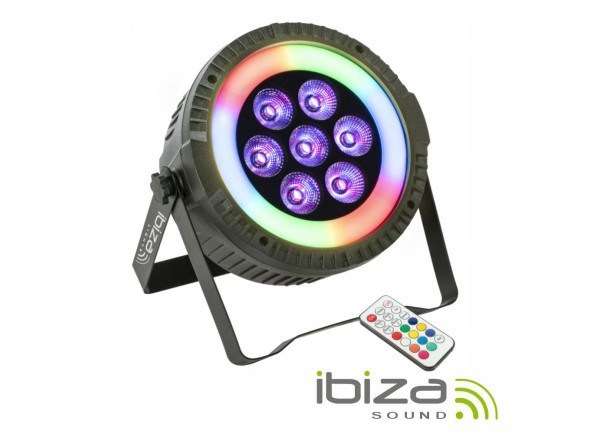 Ibiza Projectores Projector LED PAR Ibiza  Projetor PAR C/ 7 Leds 6W RGBW 1 Anel LED DMX