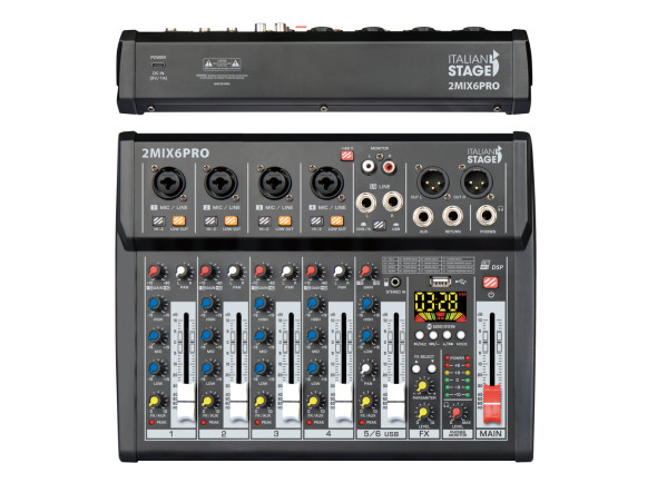 Mesa de Mistura Analógica/Console de mixage analogique Italian Stage 2MIX6PRO