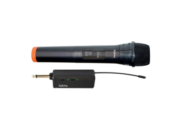 Sistema sem fio com microfone de mão dinâmico/Sistema inalámbrico con micrófono de mano Karma   Microfone Mão s/ Fios + Receptor VHF
