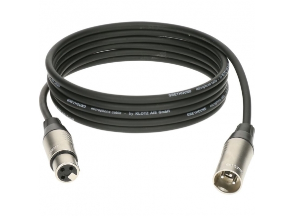 Fichas XLR de 3 polos (macho e fêmea) Klotz GRG1FM05.0 Greyhound XLR 5m
