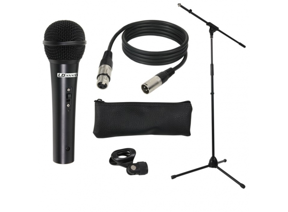 Pack Microfone + Suporte  + Cachimbo/Microfone vocal LD Systems MIC SET 1