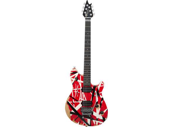  Guitarra elétrica/Autres formats Limited Edition Wolfgang Special Striped Series , touche en ébène, rouge avec rayures noires et blanches, vieillie