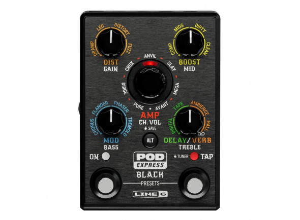  Pedal de efeito /Pedaleiras para guitarra elétrica Line6  Pod Express Guitar Black