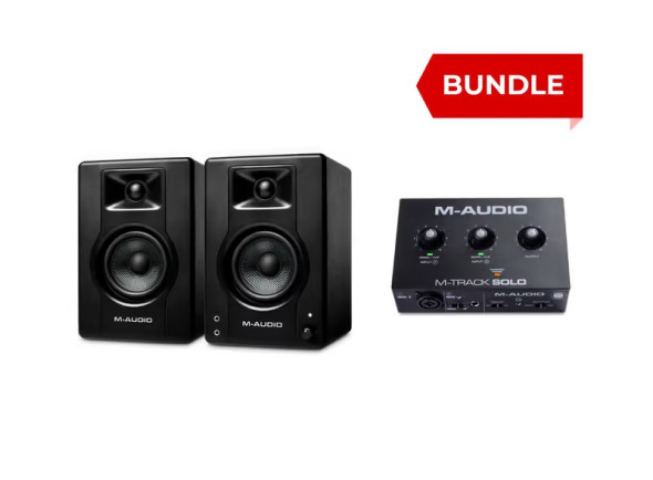 bundle studio Bundle Pack com 2 Produtos/Monitores Activos M-Audio   Bundle M-Track Solo + BX3