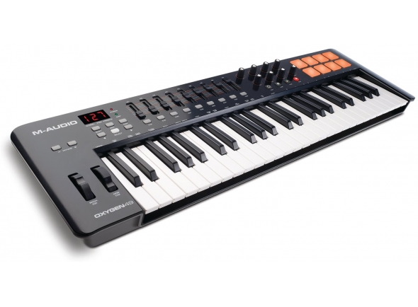 M-Audio Oxygen 49 Mk4
M-Audio Oxygen 49 Mk4 com 49 Teclas de tamanho completo com ação synth sensíveis à velocidade
8 Trigger pads sensíveis à velocidade
8 Knobs atribuíveis
9 fader atribuíveis
Botões de transporte para controlo DAW
Automaps para DAWs populares: Ableton Live, Pro Tools, Logic, Cubase emais
Visor LCD
Alimentação USB
Suporte plug-and-play com conectividade USB-MIDI
Entrada para pedal de sustain
Software incluído: Ableton Live Lite e SONiVOX Twist Synth
M-Audio Oxygen 49 Mk4
M-Audio Oxygen 49 Mk4 com 49 Teclas de tamanho completo com ação synth sensíveis à velocidade
8 Trigger pads sensíveis à velocidade
8 Knobs atribuíveis
9 fader atribuíveis
Botões de transporte para controlo DAW
Automaps para DAWs populares: Ableton Live, Pro Tools, Logic, Cubase emais
Visor LCD
Alimentação USB
Suporte plug-and-play com conectividade USB-MIDI
Entrada para pedal de sustain
Software incluído: Ableton Live Lite e SONiVOX Twist Synth