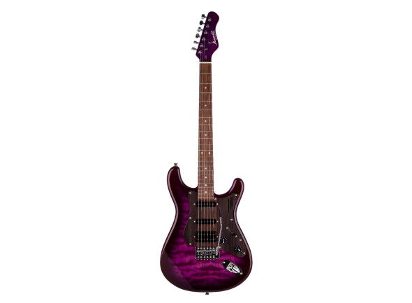  Guitarra elétrica/guitares au format ST Magneto U-One Sonnet Modern See Thru Purple avec Gig Bag
