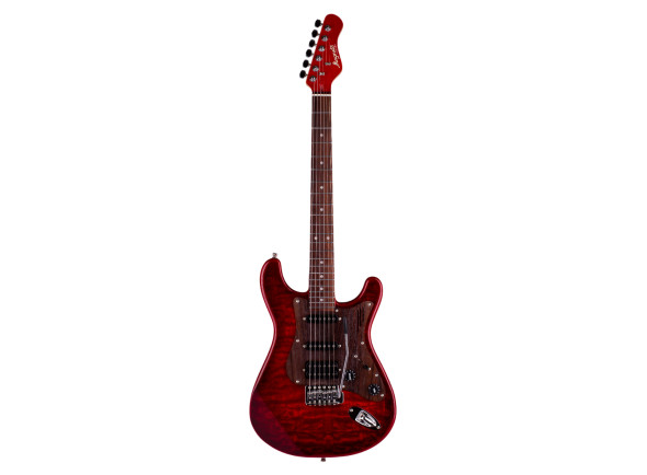  Guitarra elétrica/guitares au format ST Magneto U-One Sonnet See Thru Red Quilt moderne avec Gig Bag 