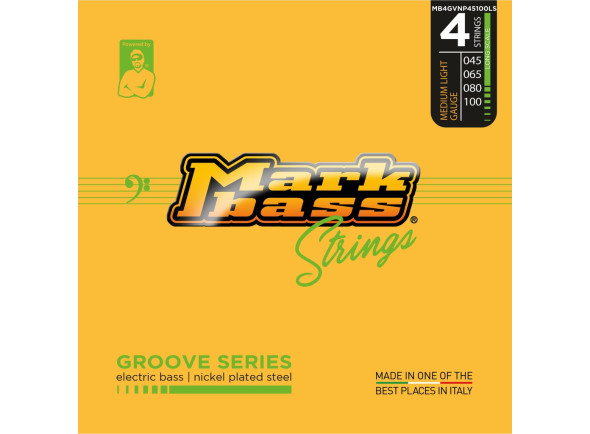 [[5]] [[4]] Jogo de 4 Cordas para Baixo Elétrico/Jeu de cordes de calibre .045 pour basse électrique 4 cordes. Markbass Groove NS 4 045-100